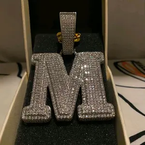 LETTER PENDANT M. ICED OUT