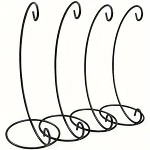 4-Piece Decorative Display Stand Set, Air Plant Holder & Glass Bottle Hooks, Wire Hanging Hooks for Crystal Balls, Easter Christmas Home Party Decoration