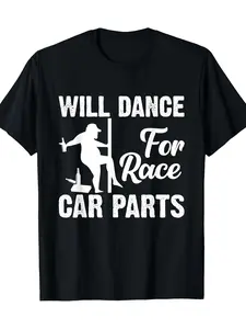 Humorous T-Shirt for Dirt Track Racing Featuring Stock Cars, Made of 100% And Weighing 220G