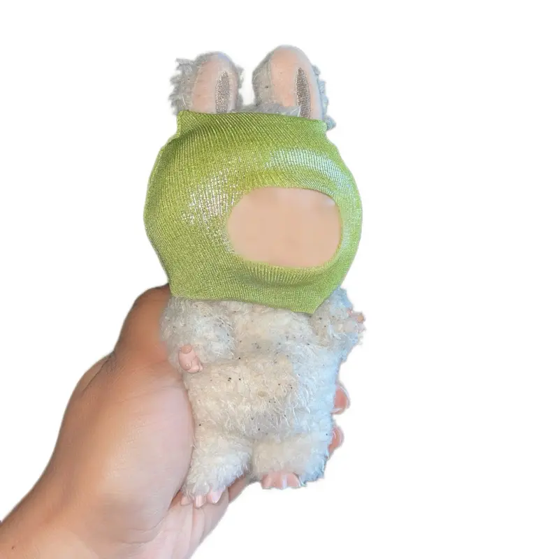 Labubu Glitter Lime Ski Mask - Durable Stretch Material with Ear Cuts & Hang Tag for Easy Wear - Fun & Stylish