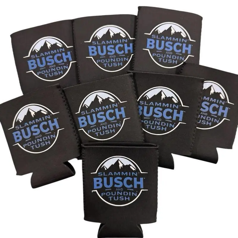 Slamming Bush And Poundin Toosh Neoprene Can Cooler Funny Insulated Sleeve For Drinks Beer Holder Party Gift For Adults Drinkware Stylish