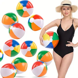 12pcs Inflatable Hawaiian Tropical Beach Balls, Perfect for Pool Parties & Summer Fun, Ideal for Teens & Kids, Vibrant Colors!