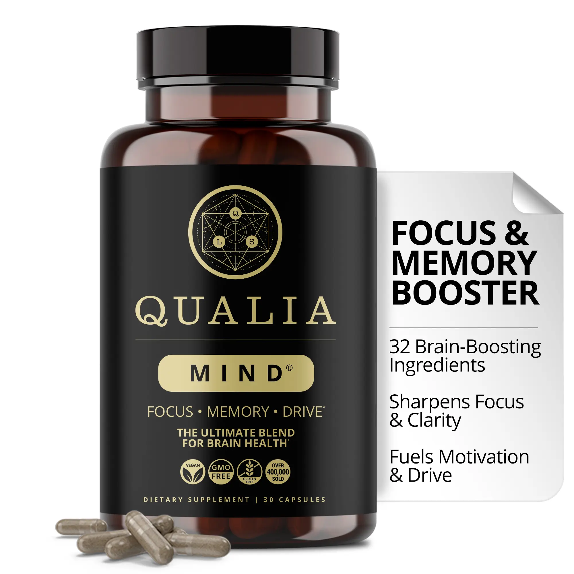 QUALIA MIND | The Ultimate Blend For Brain Health* | Doctor-Formulated Nootropic To Fuel Focus & Concentration* | Supports Long Term Brain Health| Maintain Drive & Productivity | 1 Week Protocol
