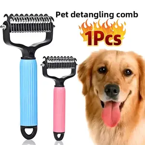Universal Pet Comb, Detangling Brush for Dogs, Shedding Brush, Dual-Sided Stainless Steel Design, Hair Care Tool, Easy to Use, Essential Grooming Supplies, Grooming Tools