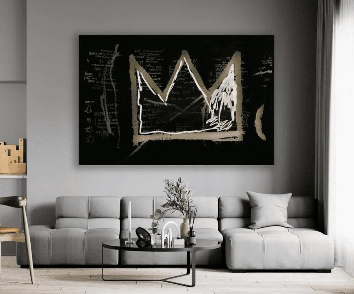 Crown 1983 Wall Art, Jean Michael Basquiat, Huge Home Decor, Basquiat's Crown, Crown 1983 Wall Art, Crown by Basquiat, Poster, No Frame
