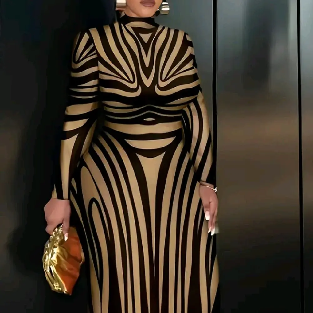 plus Size.   Elegant woman high neck long sleeve bodycon dress material stretch comfortable fashion.size Xl 2X 3XL 4XL 5XL