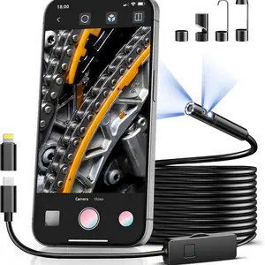 Three-In-One Long Focus Endoscope, HD Industrial Inspection Camera, Diagnostic Tool for Android & iOS Smartphones, Car Repair, Air Conditioning, Pipe Inspection