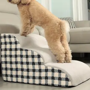 Pet antiskid 2-in-1 ramp staircase super wide design high-density foam walking aid ladder for elderly injured cats and dogs, Puppy mobile auxiliary joint protection safety getting on and off bed sofa car home stable without collapse antiskid base Poodle