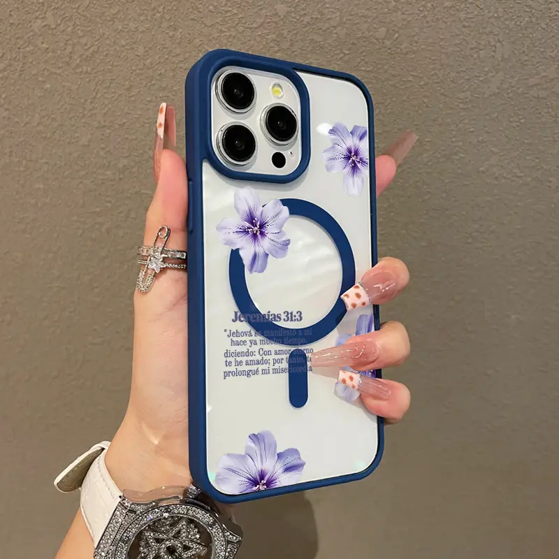 Jeremías 313 Lavender Bloom Adorable Magnetic Case for iPhone11/12/13/14/15/16/17/promax MagSafe Compatible, Lightweight, Anti-Fall | Girly & Chic Style