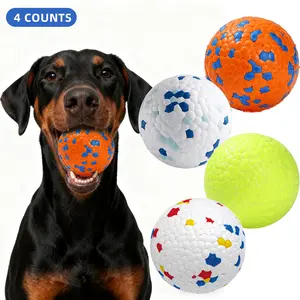 4-Piece Natural Dog Toy Set, Bite-Resistant Interactive Chew Popcorn Ball Interactive Training Pet Toys, Ideal for Multi-Pet Families