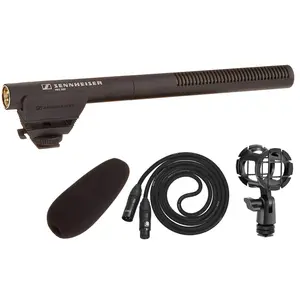 Sennheiser MKE 600 Shotgun Microphone Kit — XLR Video Mic with Shockmount, Cable & Foam Windscreen