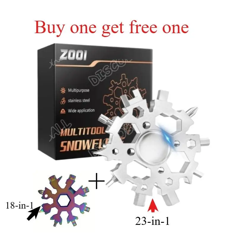 Snowflake 23 in 1 Multi-Tool Portable Wrench Tool Finger Gyroscope Gadget Screwdrivers Tool - Portable, Multi-Purpose Tool for Versatile Use Hardware
