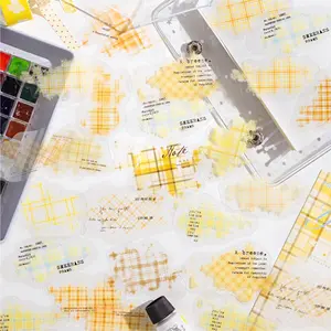 30 Sheets/Pack PET Material Colorful Grid Pattern Stickers, Decorative Diary Water Bottle Labels, Handmade Craft Supplies, Perfect for DIY Projects, Art Stickers