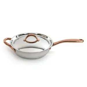 BergHOFF Ouro Gold 18/10 Stainless Steel 9.5" Deep Skillet with SS Lid, 3.1qt.