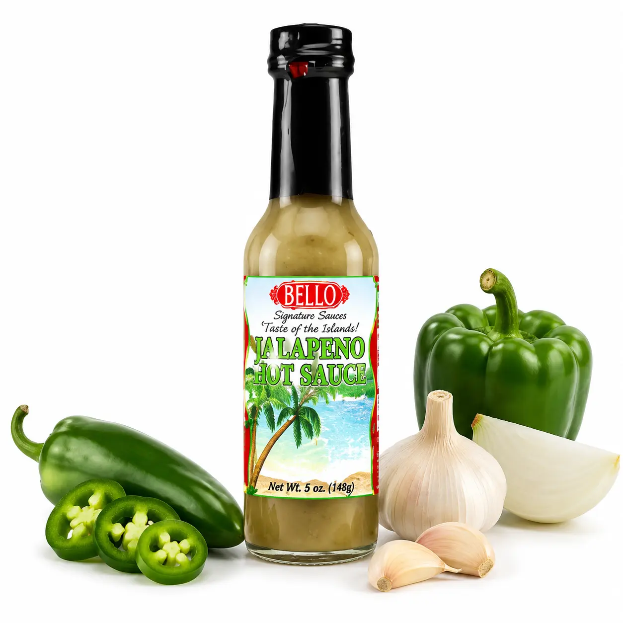 Bello Signature Jalapeño Hot Sauce – Premium Jalapeño Pepper Sauce with Fresh Spicy Flavor – Gourmet Hot Sauce for Tacos, Chicken, Seafood, Burgers, BBQ, Marinades, Dipping & Everyday Meals