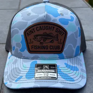 Fishing Hat | Funny Fishing Club Leather Patch Hat | Richardson 112 Trucker Hat | Bass Fishing Hat Gift for Fishermen
