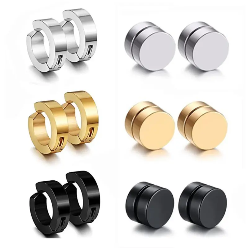 Magnetic Ear Clips, Earcuff, Stainless Steel Earrings for Women & Men, Fashion Jewelry for Party, Daily Clothing Decor, Trendy All-match & Exquisite Jewelry for Birthday Gift