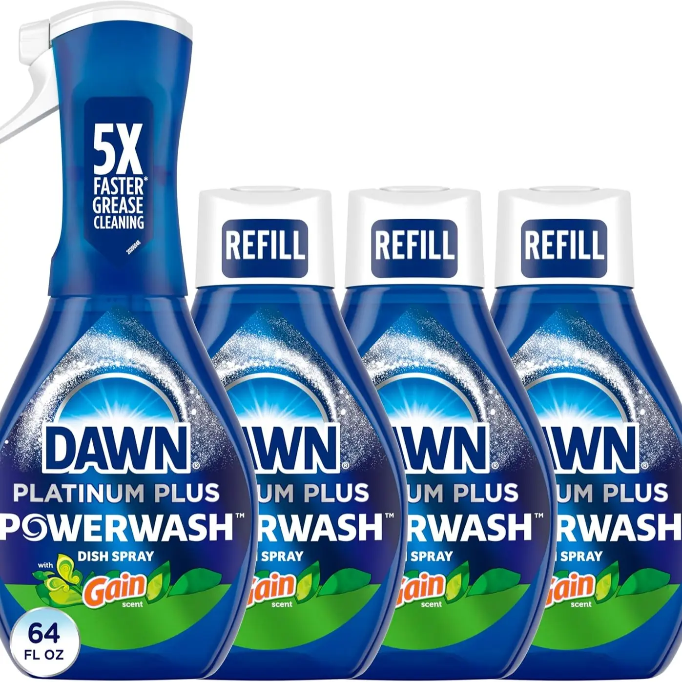 Dawn Powerwash Dish Spray Starter Kit with 3 Refills – Original Scent, Grease Cutting Dishwashing Spray (3 Pack)