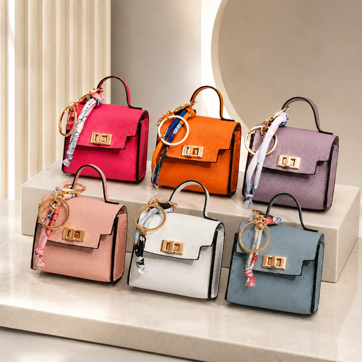 Fashionable Keychain with 4-in-1 Decompression Button, Trendy Pendant with Colorful Strap, Cute Charms Accessory for Bags, Friendship Gift