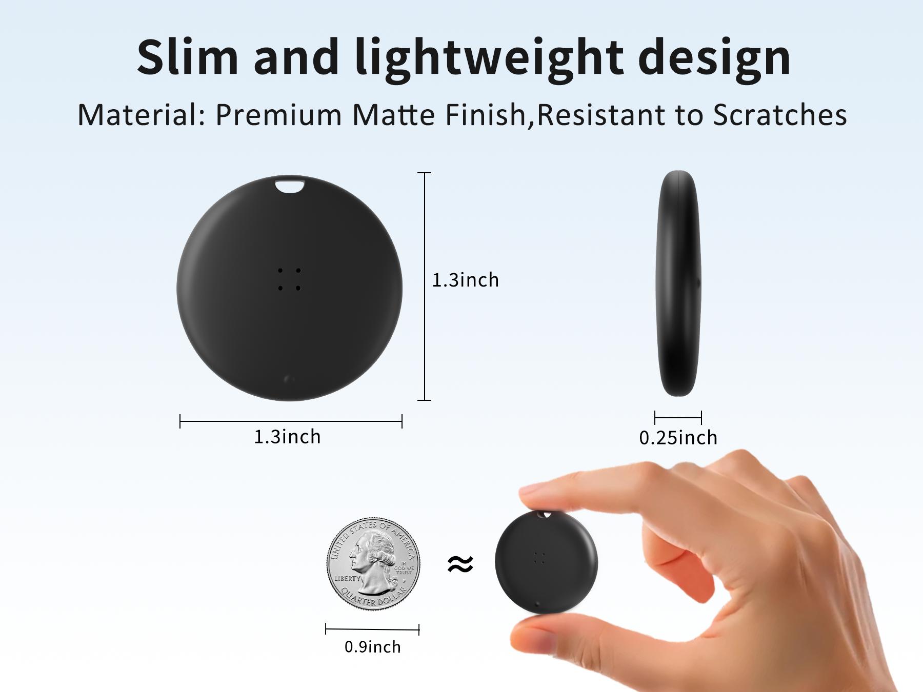 OTIC Tracker Tags-4 Pack, Bluetooth Tracker Works with Apple Find My APP (iOS Only), Keys Finder and Item Locator for Luggage, Backpack, Suitcases, Replaceable Battery, IP67 Waterproof Tracking Tag