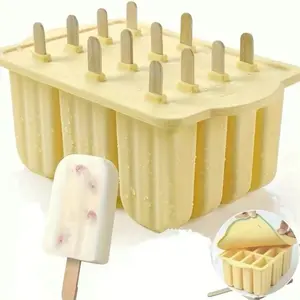 12-Slot Secure Cover Silicone Popsicle Mold - Reusable Drinkware Frozen Treat Maker, Easy Release with Lid, DIY Ice Pop Tool for Kids & Adults