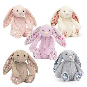 Bonnie Rabbit Plush Toy with Floral Ears Kawaii Stuffed Doll Soft Sofa Cushion Kids Birthday Gift Room Decor