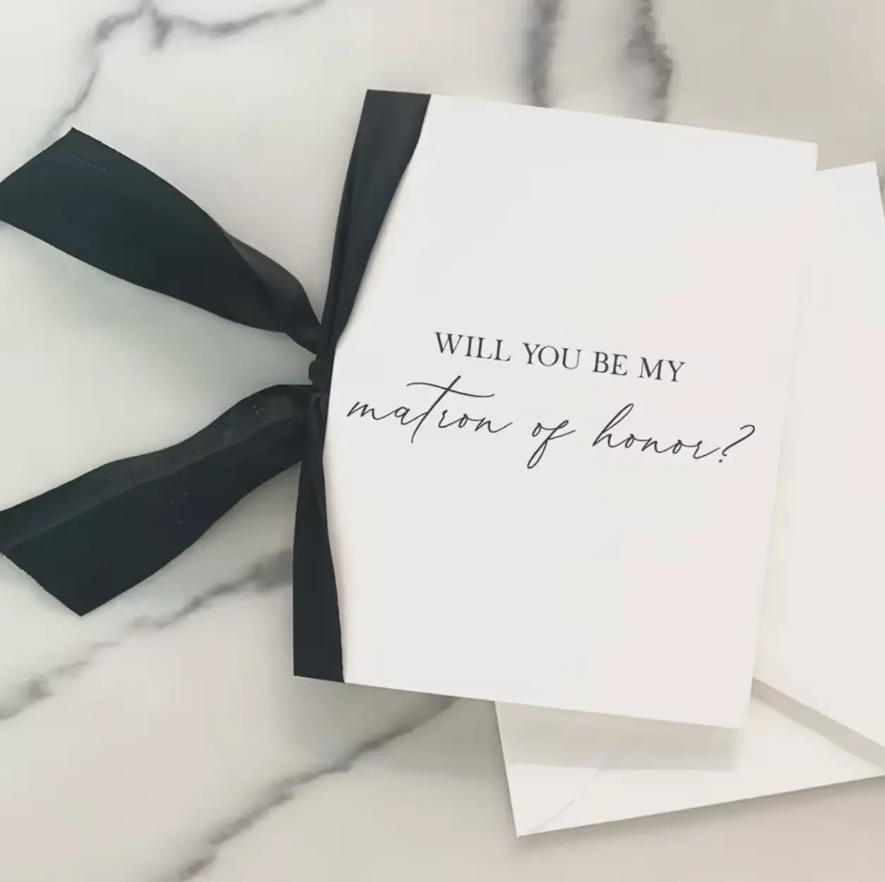 Bridesmaid & Maid of Honor Proposal Card with Silk Ribbon – Personalized Gift, Matron Of Honor, Flower Girl