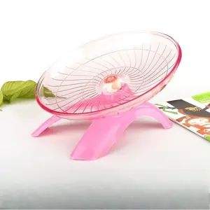 Transparent Flying Saucer Hamster Wheel Toy, Durable Plastic Small Pet Running Exercise Wheel, Interactive Entertainment for Syrian Hamsters