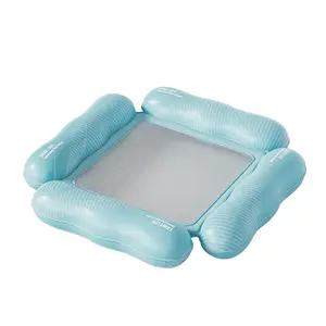 New Adult Inflatable Mesh Striped Floating Bed, Foldable Water Floating Mattress, Water Lounge Chair