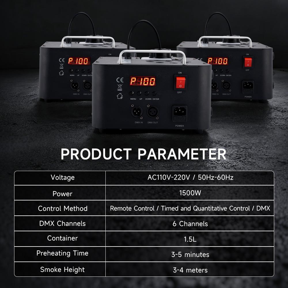 1500W/900W/400W RGB Automatic LED Color Fog Machine Stage Light Fogger Spray Smoke Effect for Home Party DJ Clubs