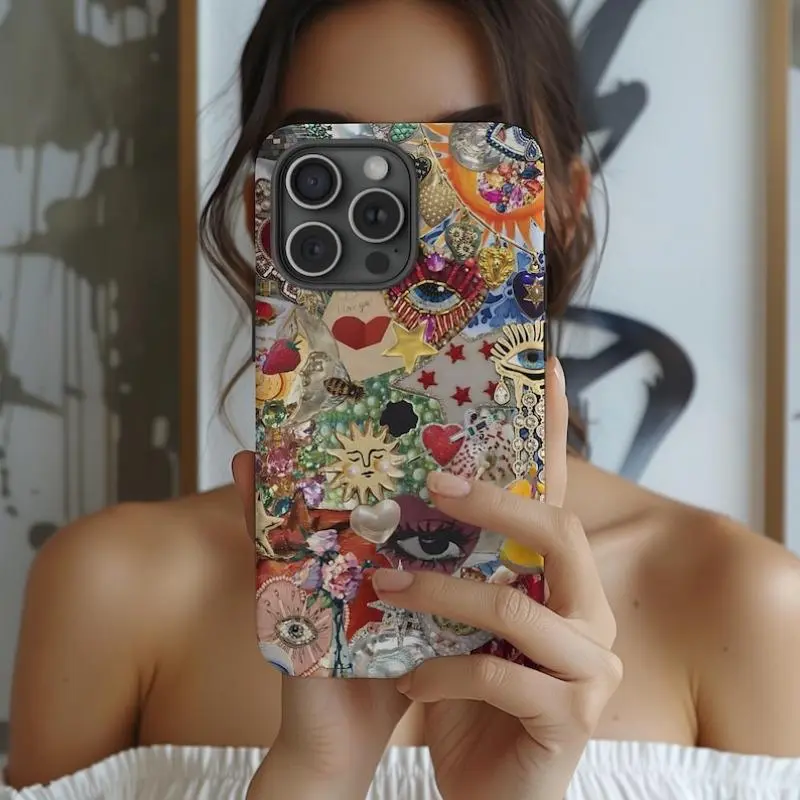 Retro Mosaic Phone Case: Vintage Charm, Durable Protection Suitable for Iphone 11/12/13/14/15/16/17 Pro Promax Plus Air