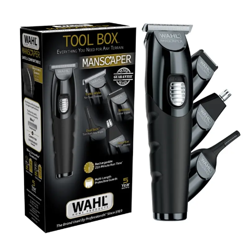 Wahl Manscaper Cordless Rechargeable Face And Body Trimmer Set With 4 Attachment Heads