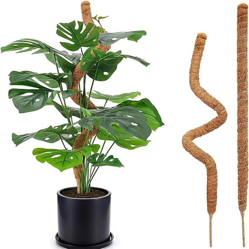 2-Piece Set 28-Inch Bendable Moss Pole, Coir Material, Ideal for Indoor Climbing Plants Like Monstera Pothos Philodendron, Gardening Supplies, Indoor Plant Trellis