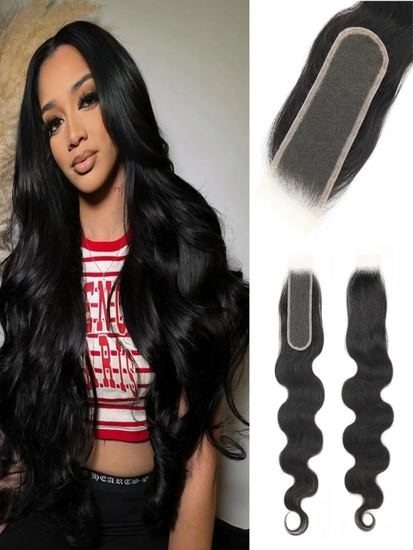2x6 Skinlike 100% Real HD Lace Closure, Body Wave Human Hair 
