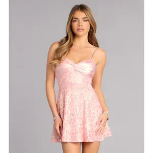 Maryam Sequin Lace A-Line Mini Dress