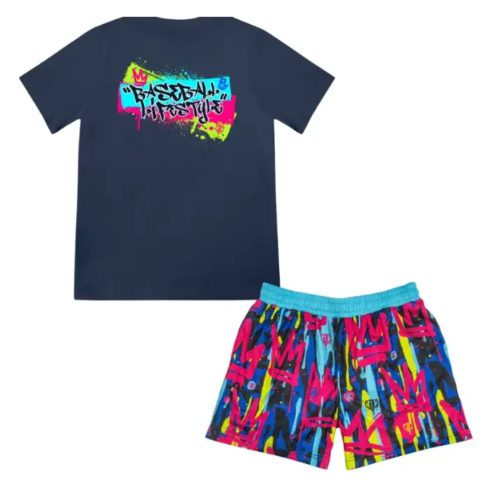 Baseball Lifestyle 101 Graffiti Crown Tee & Short