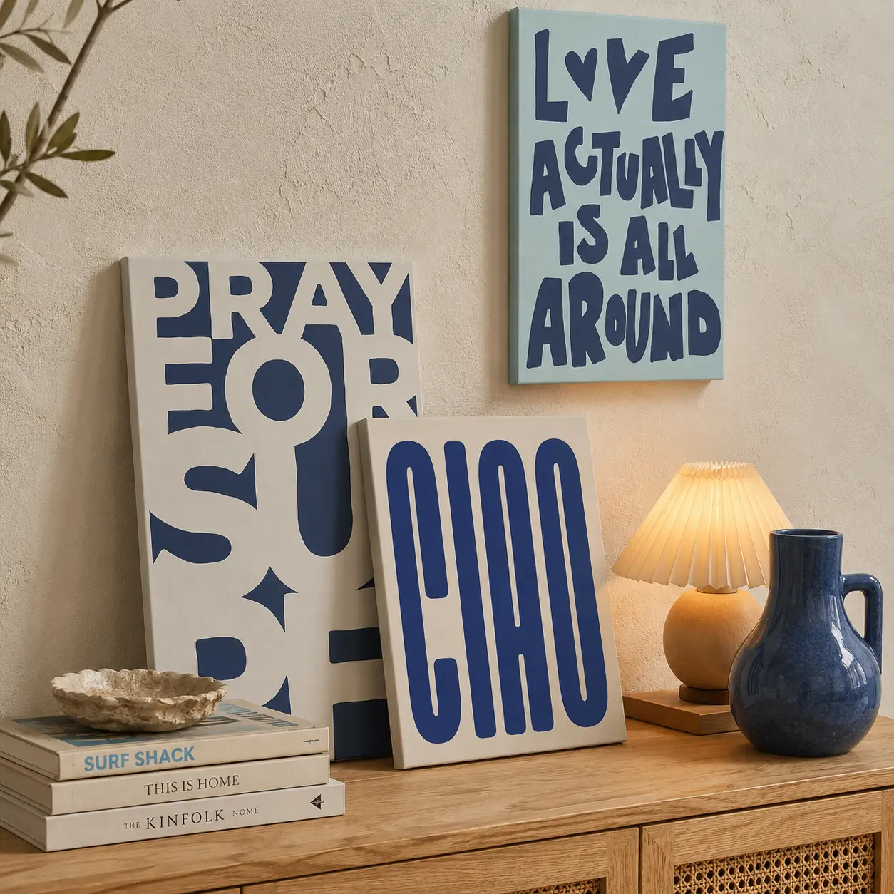 Navy Blue Motivational Quote Canvas Poster - Modern Minimalist Typography Wall Art for Students' Bedroom, Home Office Decor, Encouragement Gift with Positive Affirmation Decoration