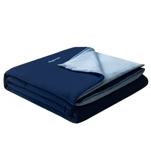 Hugmoom Summer Blanket for Sleepers - Breathable & Reversible Summer Bedding, Lightweight Jinan Fabric, Oversized Comfort for Adults