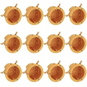 Inlight 4" Junction Box Round Electrical Box for Wall Lights, Old Work Box, UL Listed, 12 Pack, IN-0501-6-12