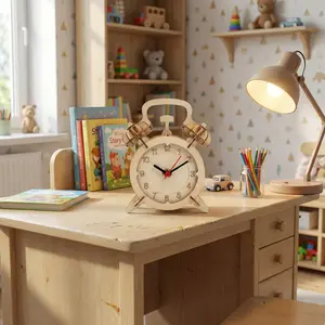 STEM Education Wooden 3D Puzzle Retro Clock Children’s DIY Mechanical Assembly Educational Toy