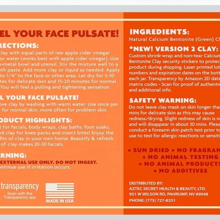 Aztec Secret Indian Healing Clay 1 lb - Deep Pore Cleansing Facial & Body Mask, 100% Natural Calcium Bentonite Clay, Paraben Free, Suitable for Delicate Skin - Comfort