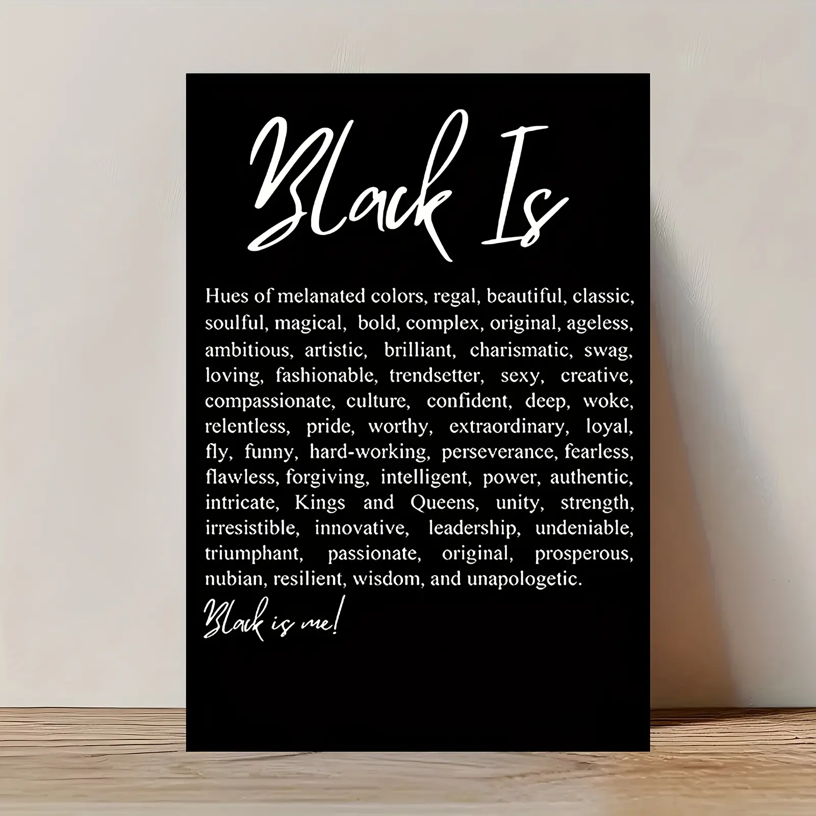 1pc 2D Flat African American Art Canvas Print - Inspirational Home Decor with Positive Affirmations for Living Room, Office, Decoration
