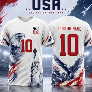 Stadium Outfit Ready Custom Name USA Soccer Jersey, Personalized Soccer Top KVG