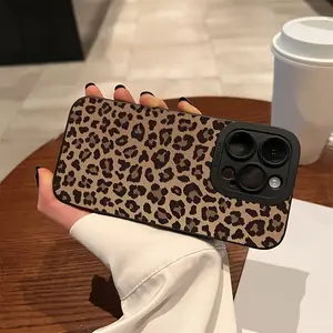 Phone Case - Black-Eyed Phone Case with Yellow Leopard Print Design