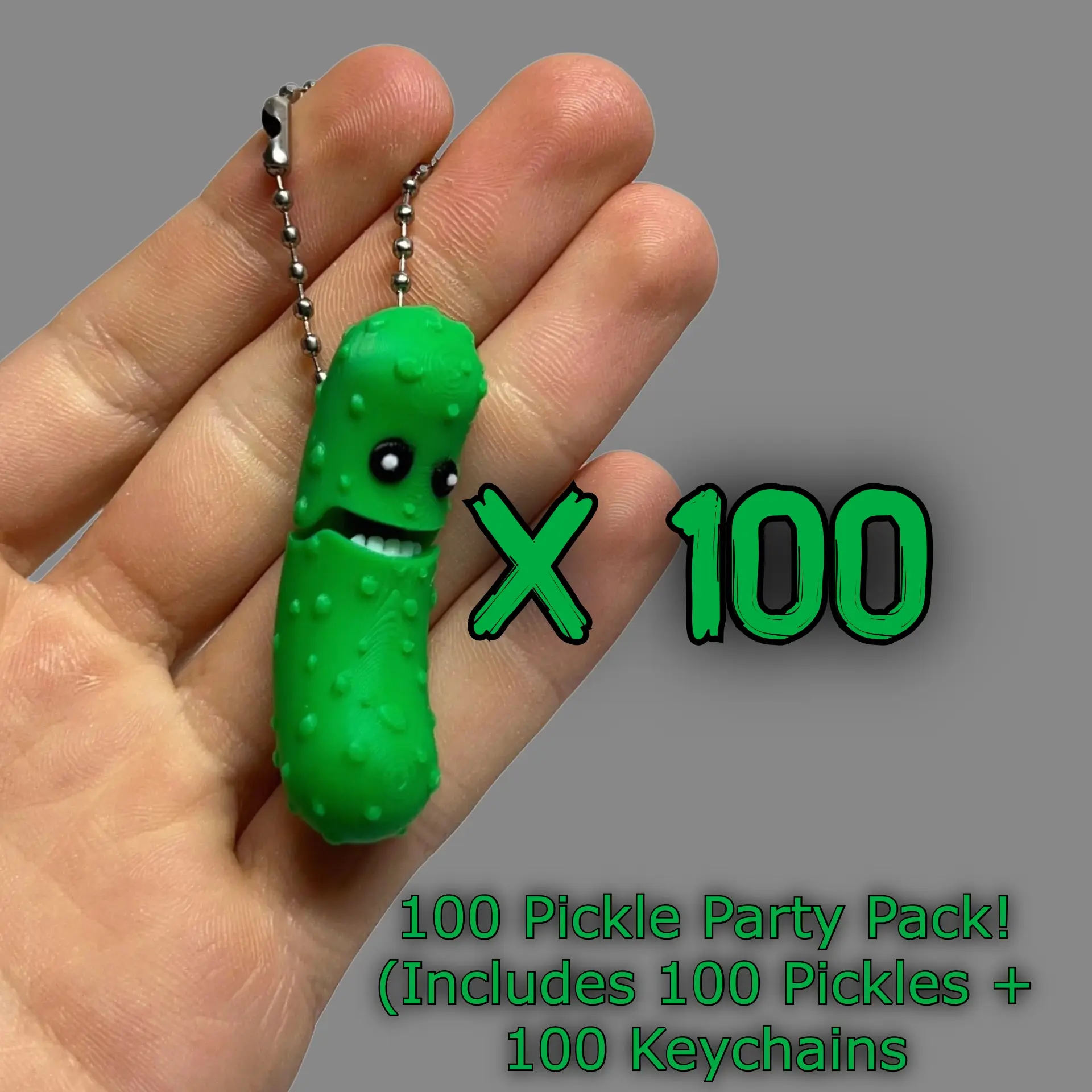 Tickle Pickle Keychain Party Pack - 100 Articulated Pickle Keychains