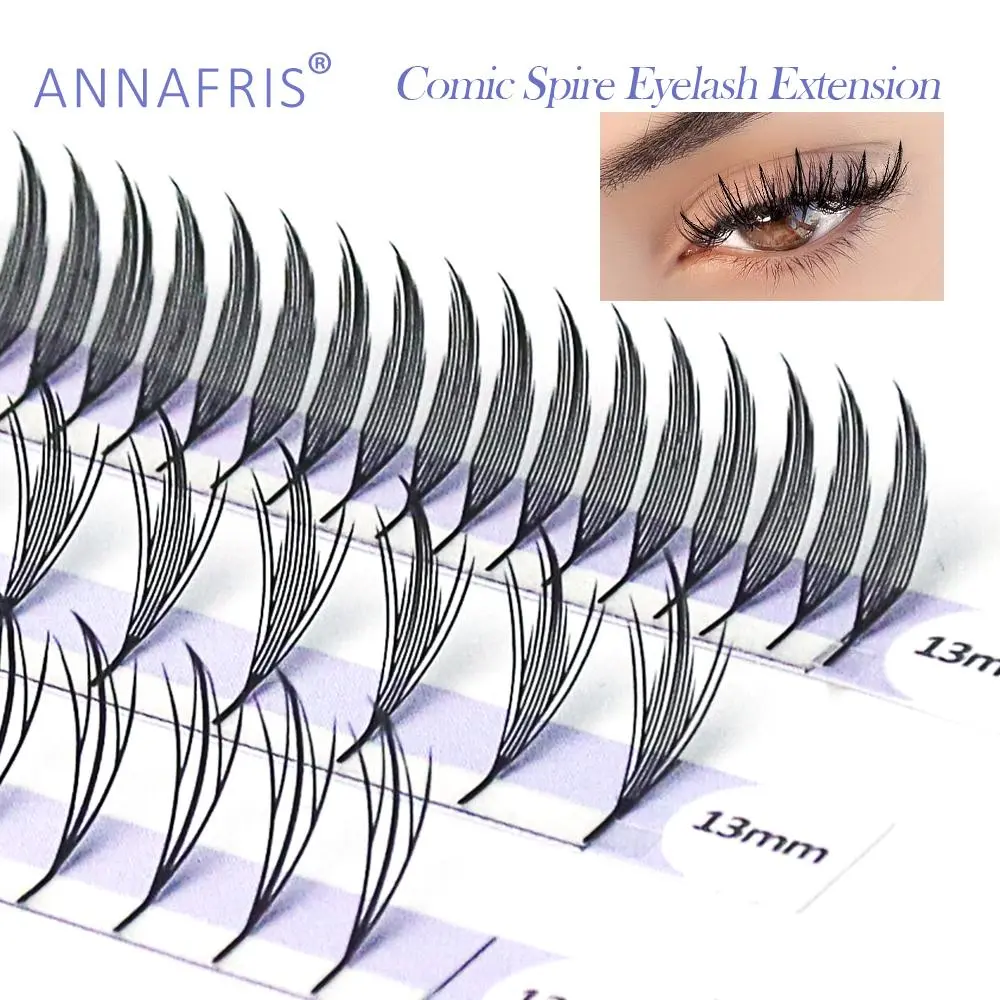 ANNAFRIS Comic Spire Eyelash Extension Premade Fans Natural Cashmere Manga False Eyelash Natural Soft Feather Shape Pteris Lash 2026 New