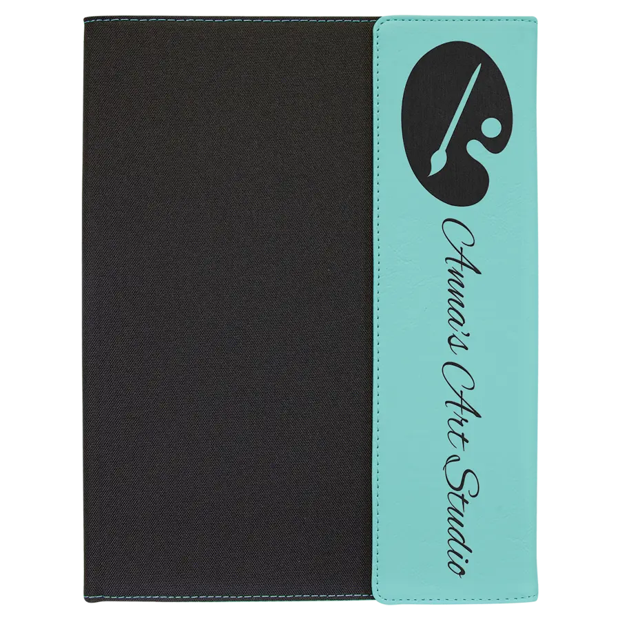 9 1/2" x 12" Personalizable Leatherette / Canvas Portfolio with Notepad