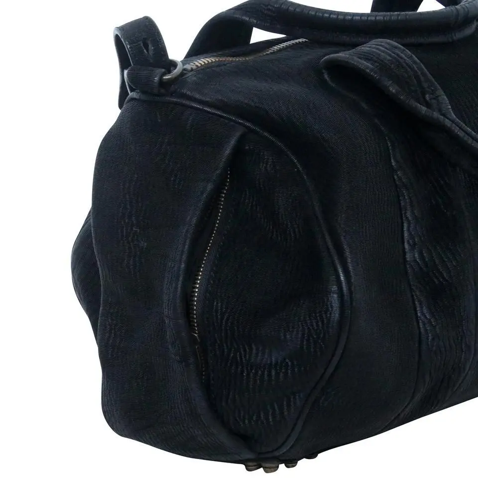 The Alexander Wang Duffle Pebbled Rocco Stud-bottom Black Leather