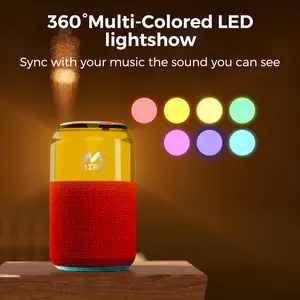 BUY 1 GET 1 FREE! Miro P1 360° Stereo Soda Can Speaker with Smart LED & TWS, Bluetooth 5.4, 10-Hour Playtime