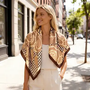 Brown Floral Large Scarf Wrap *Final Sale*